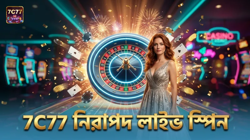 লাইভ স্পিনের স্বচ্ছতা নিশ্চিত করে 7C77 প্ল্যাটফর্মে নিরাপদ বেটিং উপভোগ করুন।